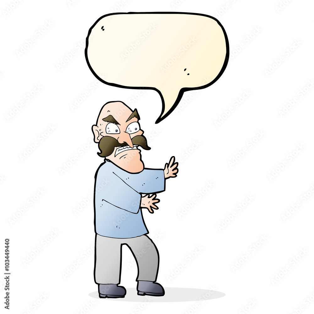 cartoon angry old man with speech bubble cartoon angry old man with speech bubble
