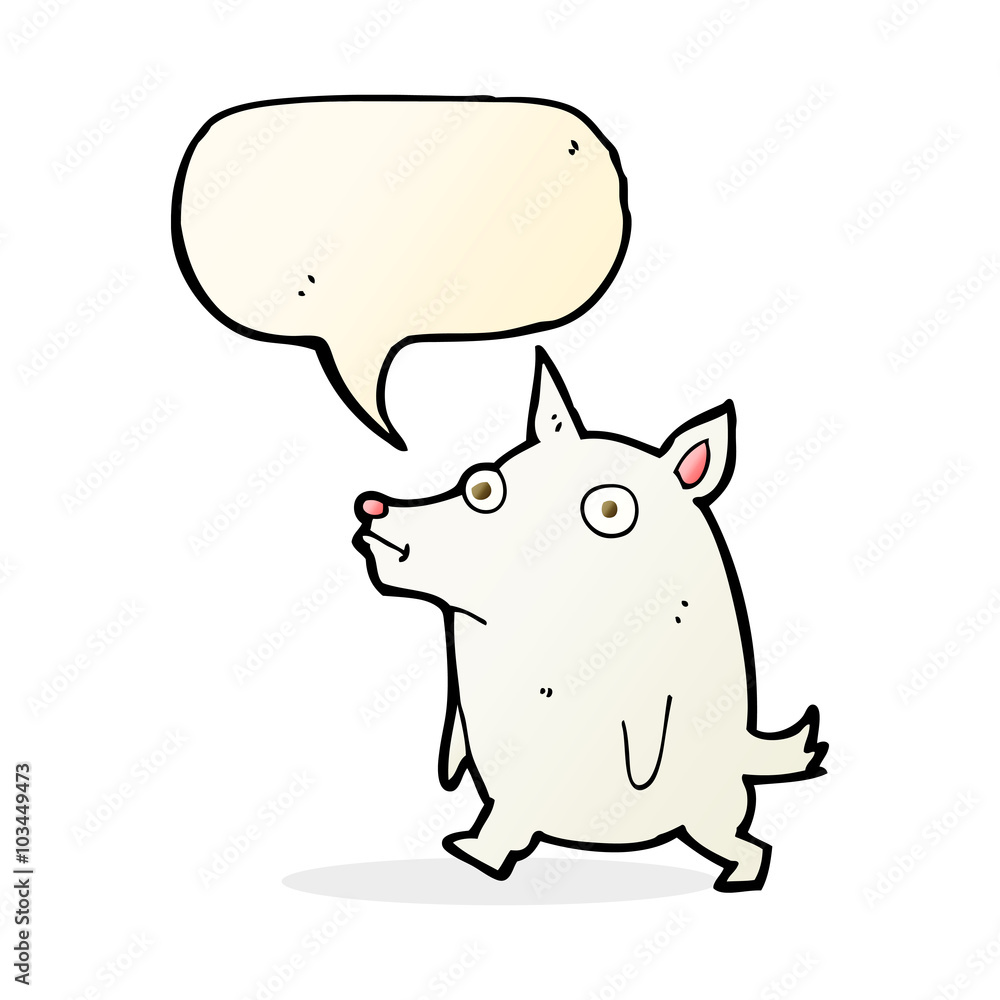 cartoon funny little dog with speech bubble cartoon funny little dog with speech bubble