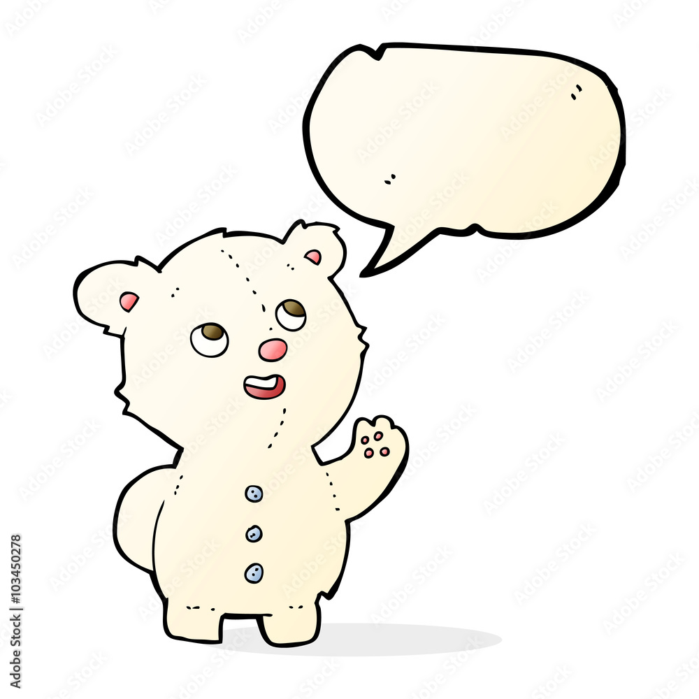 cartoon cute polar bear cub with speech bubble cartoon cute polar bear cub with speech bubble