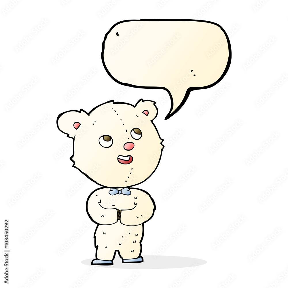 cartoon cute teddy bear with speech bubble cartoon cute teddy bear with speech bubble