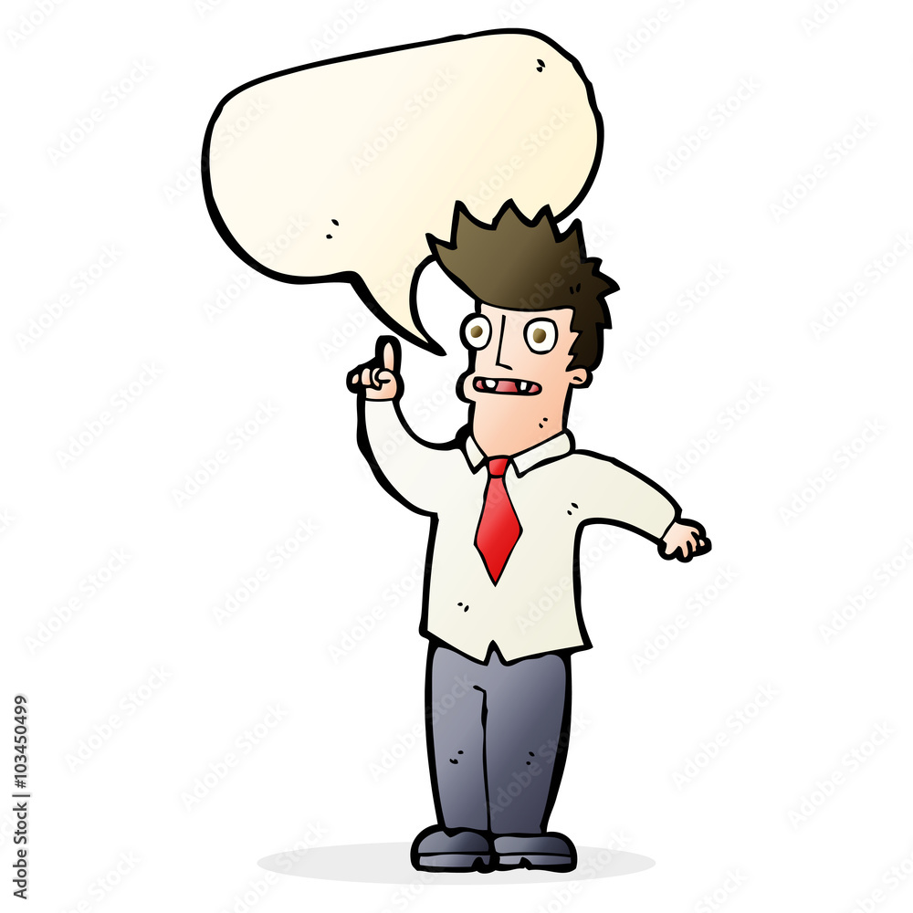 cartoon man with idea with speech bubble cartoon man with idea with speech bubble