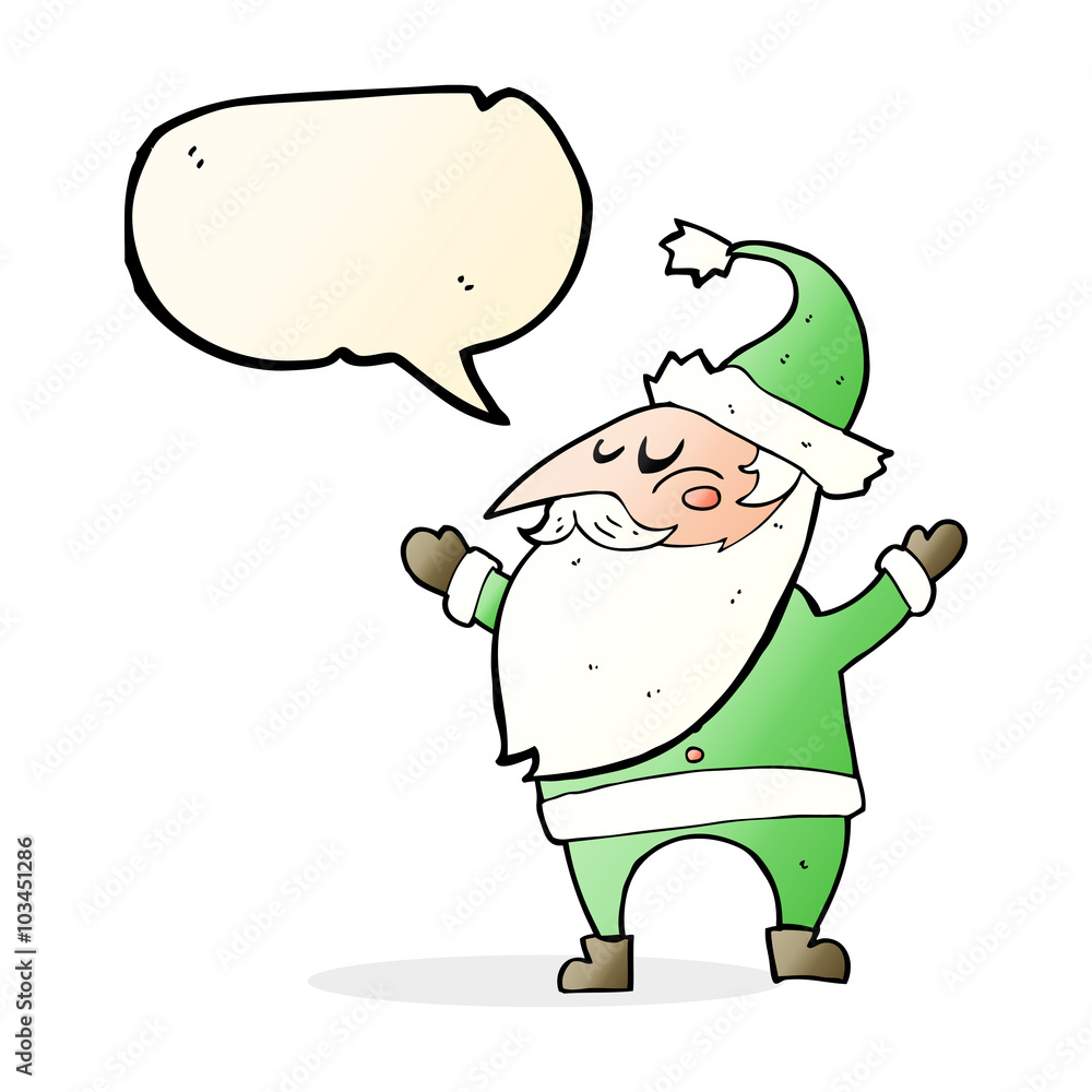 cartoon santa claus with speech bubble cartoon santa claus with speech bubble