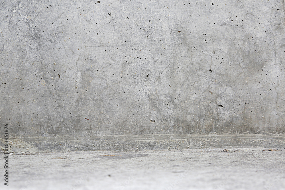 Naklejka premium Empty concrete wall with floor edge