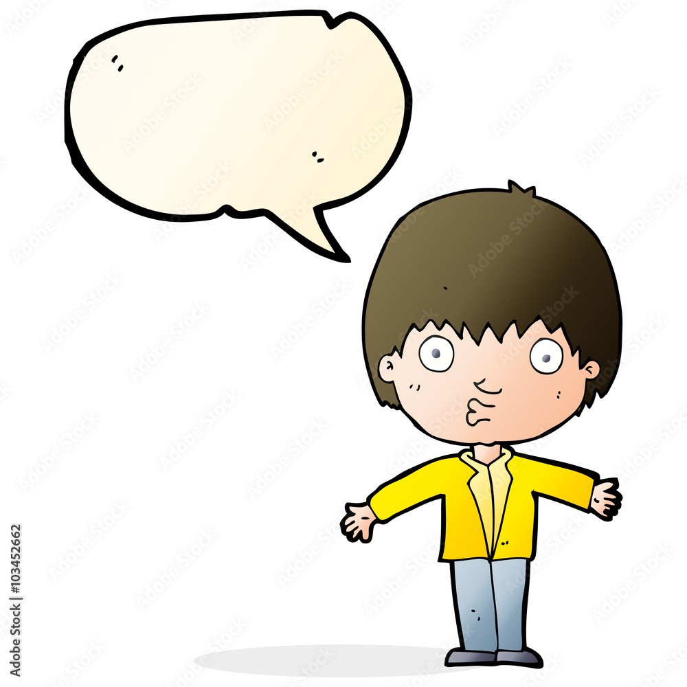 cartoon amazed boy with speech bubble cartoon amazed boy with speech bubble