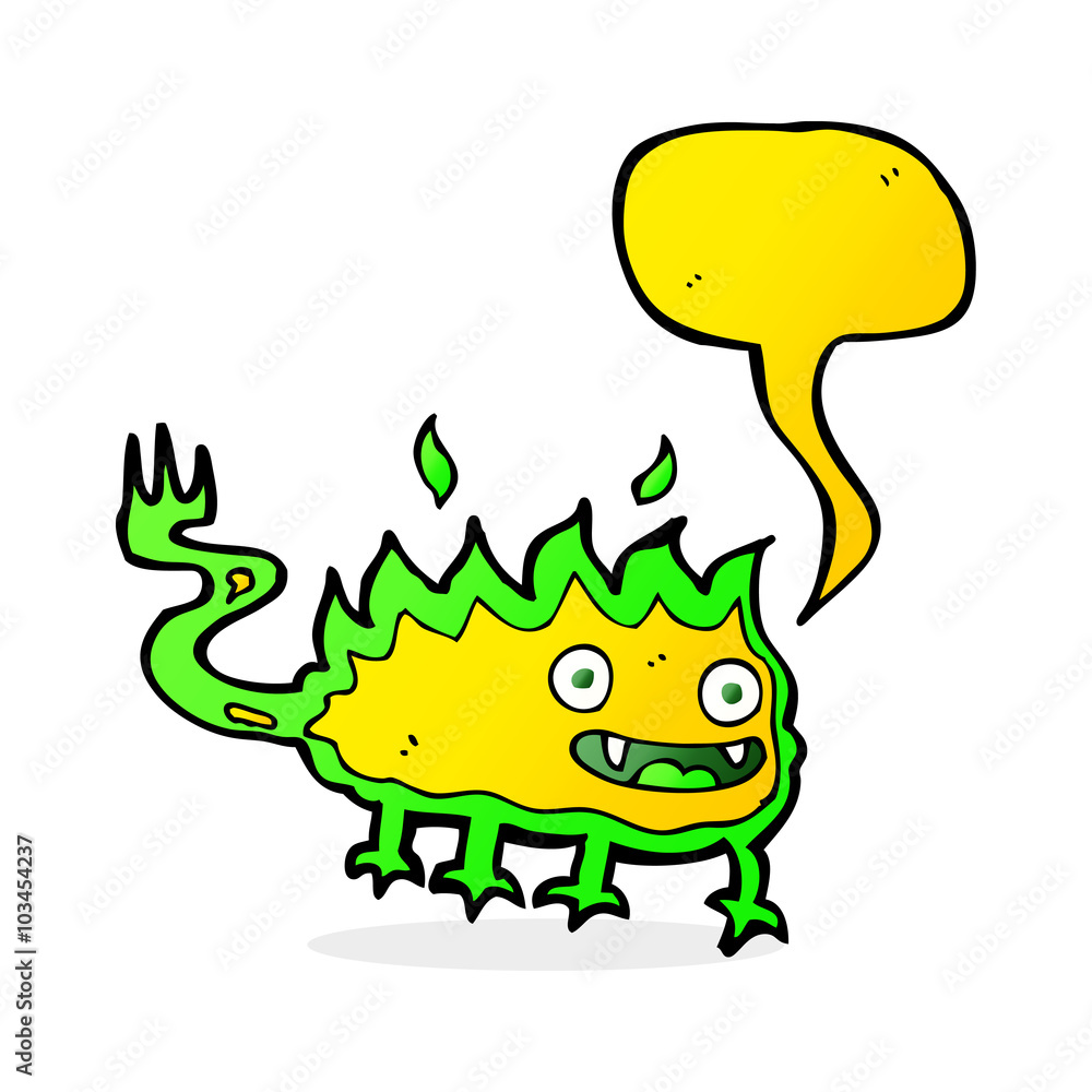 cartoon little fire demon with speech bubble cartoon little fire demon with speech bubble