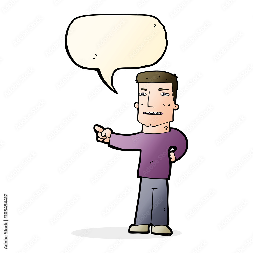 cartoon man pointing with speech bubble cartoon man pointing with speech bubble