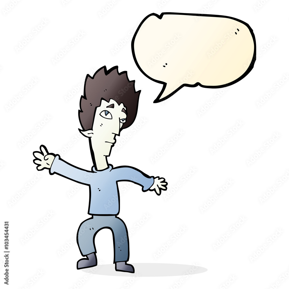 cartoon vampire man with speech bubble cartoon vampire man with speech bubble