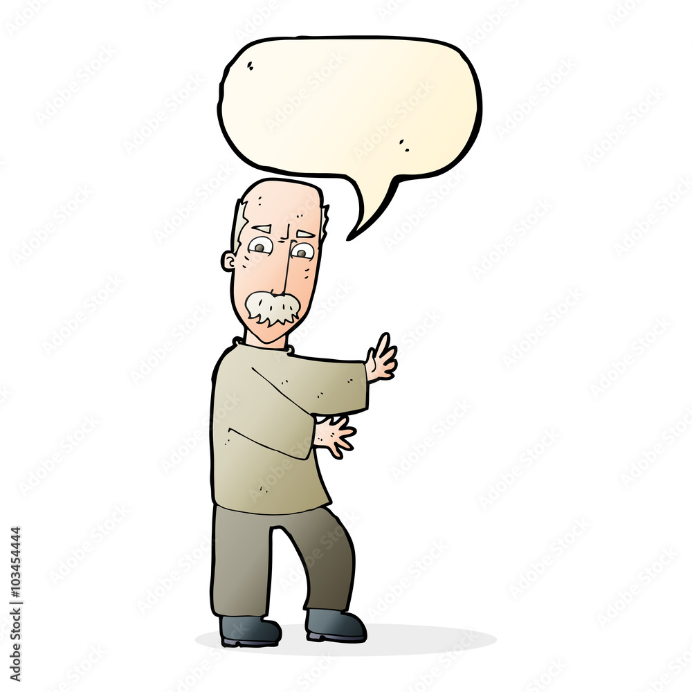 Fototapeta premium cartoon angry old man with speech bubble