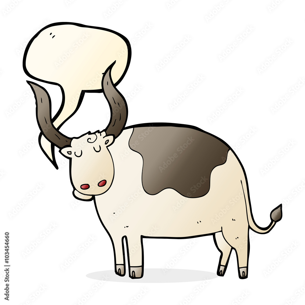 cartoon ox with speech bubble cartoon ox with speech bubble