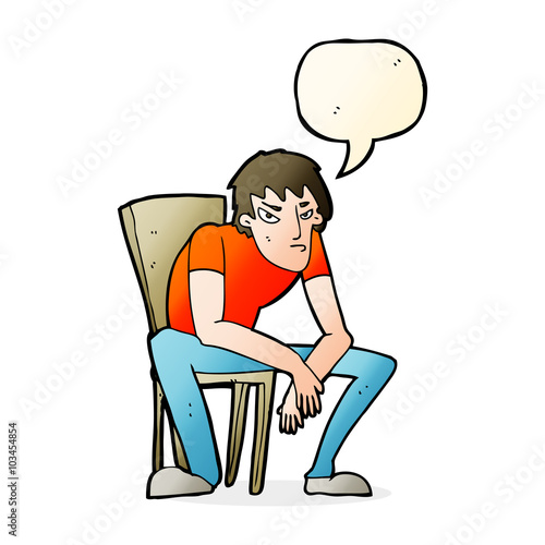 cartoon dejected man with speech bubble