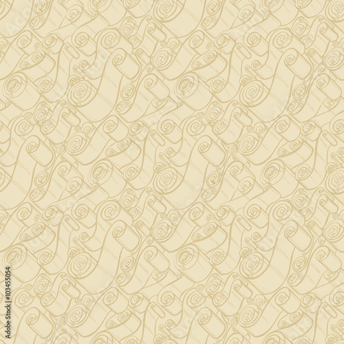 Vintage ribbons and scrolls.  Wallpaper seamless pattern