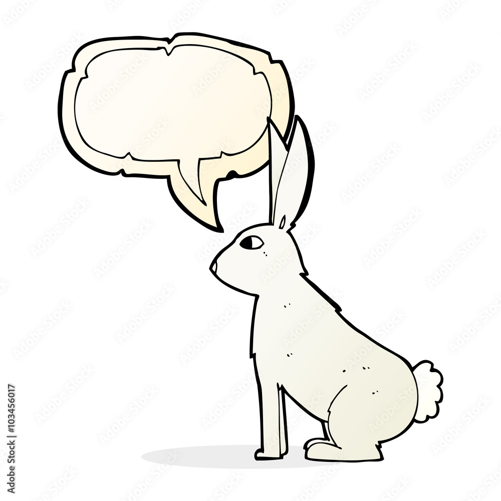 cartoon rabbit with speech bubble cartoon rabbit with speech bubble
