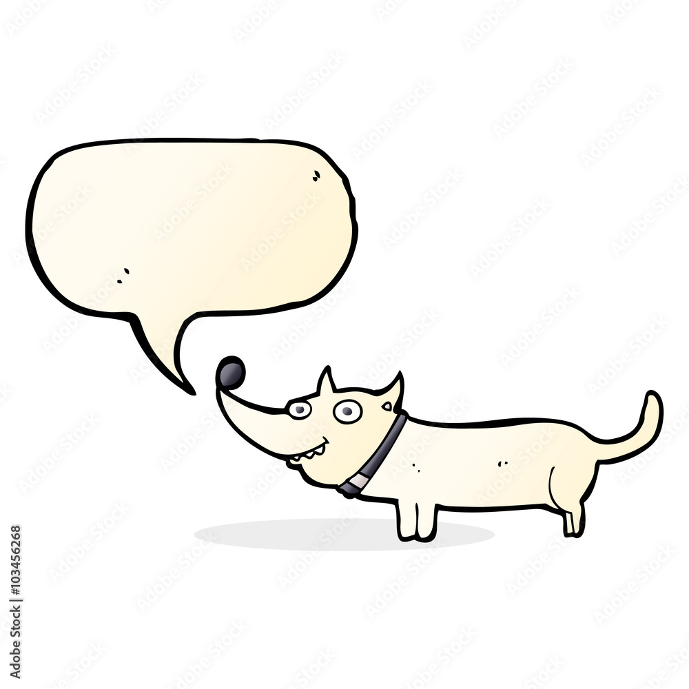 cartoon happy dog with speech bubble cartoon happy dog with speech bubble