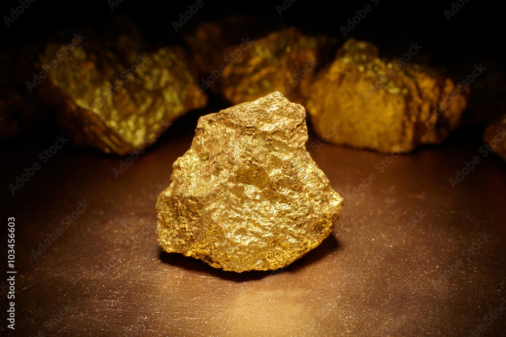 Closeup of big gold nugget