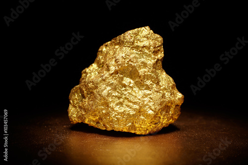 Closeup of big gold nugget