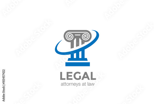 Pillar Lawyer Law firm Logo design column symbol vector design