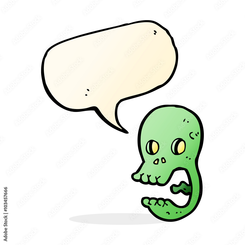 funny cartoon skull with speech bubble funny cartoon skull with speech bubble