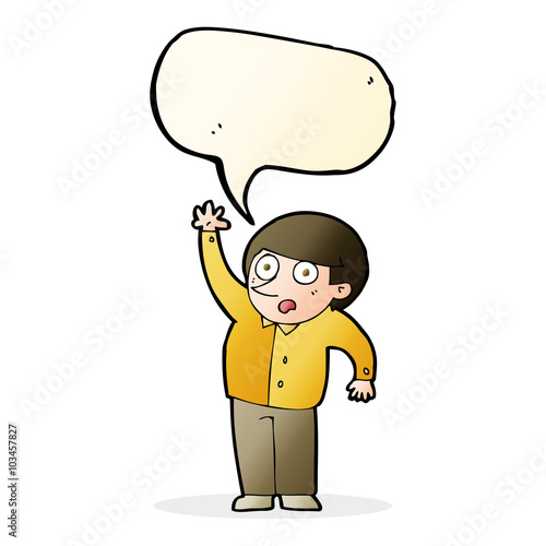 cartoon man asking question with speech bubble