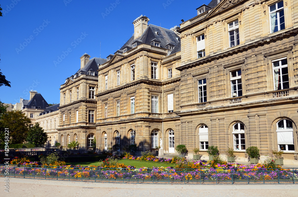 Fototapeta premium Luxembourg Garden in Paris. Luxembourg Palace is the official residence of the French Senate.