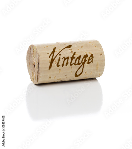 Vintage Branded Wine Cork on White