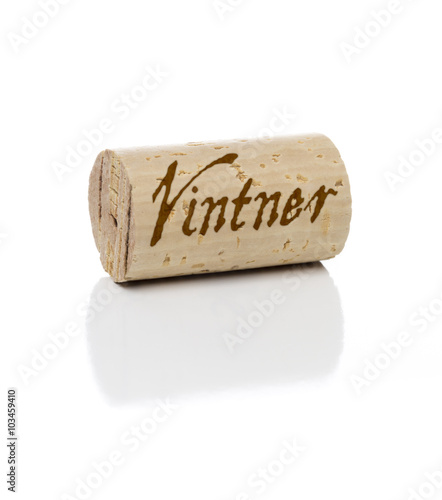 Vintner Branded Wine Cork on White