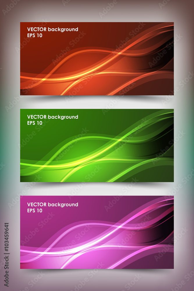 Set of colored banner templates.