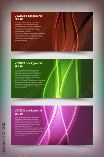 Set of colored banner templates.