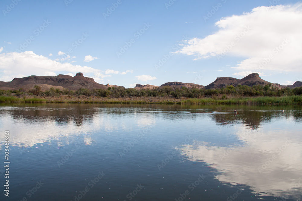 Riverbank of Orange River, South Africa.