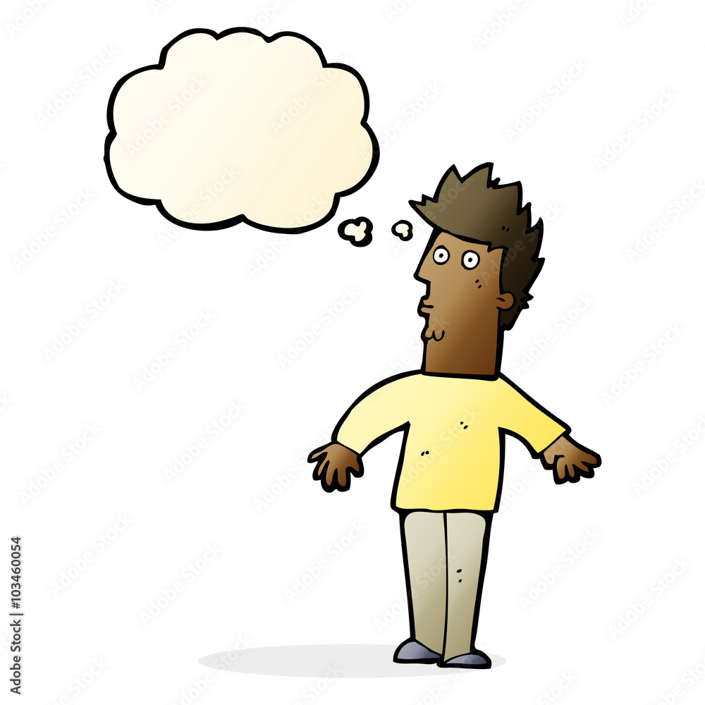 cartoon surprised man with thought bubble cartoon surprised man with thought bubble