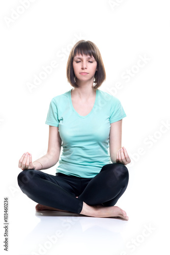Fitness. Woman resting on fitness classes