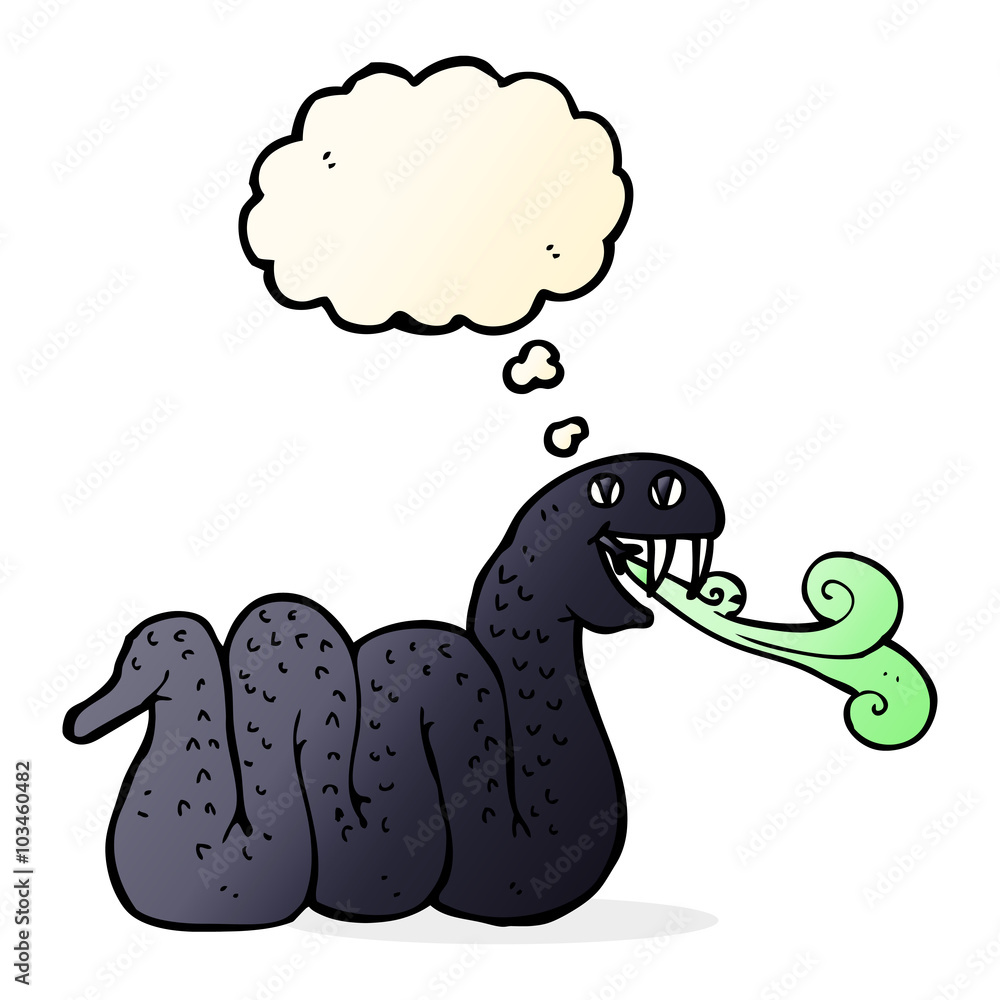 cartoon snake with thought bubble cartoon snake with thought bubble