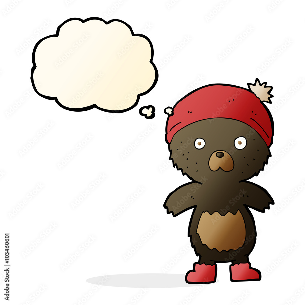cartoon cute teddy bear with thought bubble cartoon cute teddy bear with thought bubble