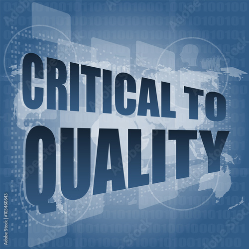 critical to quality word on business digital screen vector illustration