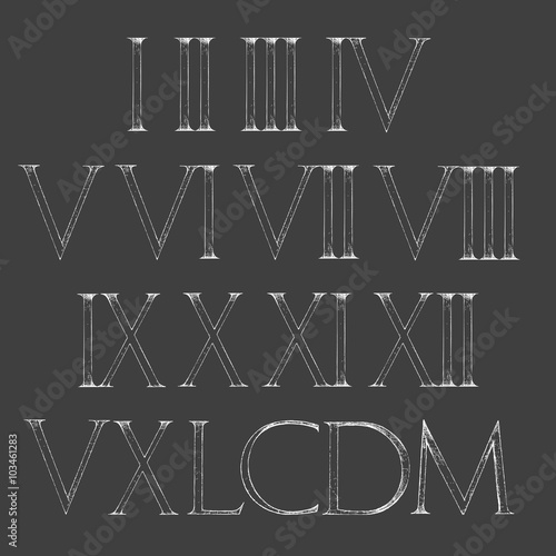 Roman numbers set. Modern Roman Classic number