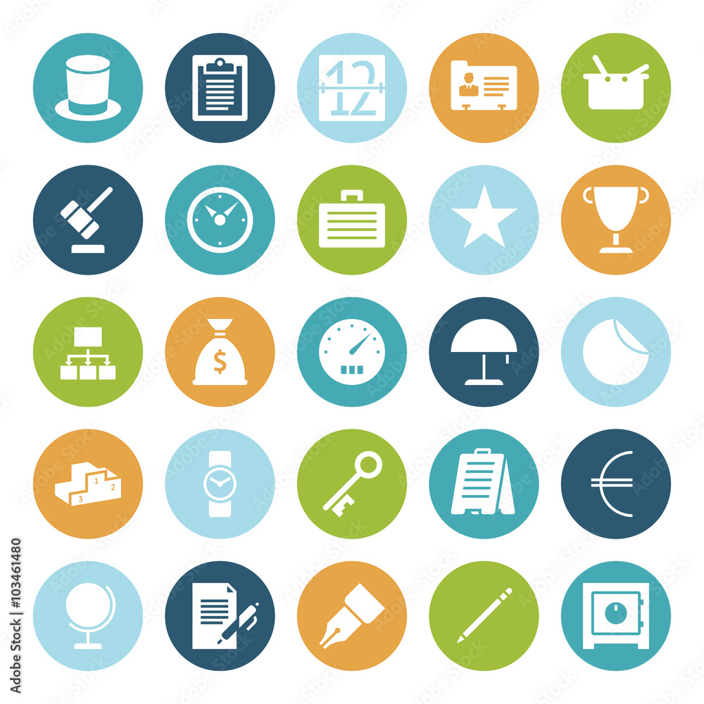 Flat design icons for business Flat design icons for business