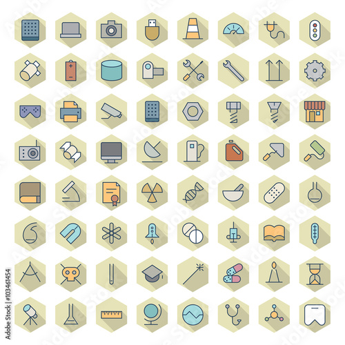 Thin Line Icons For Technology, Industry and Science