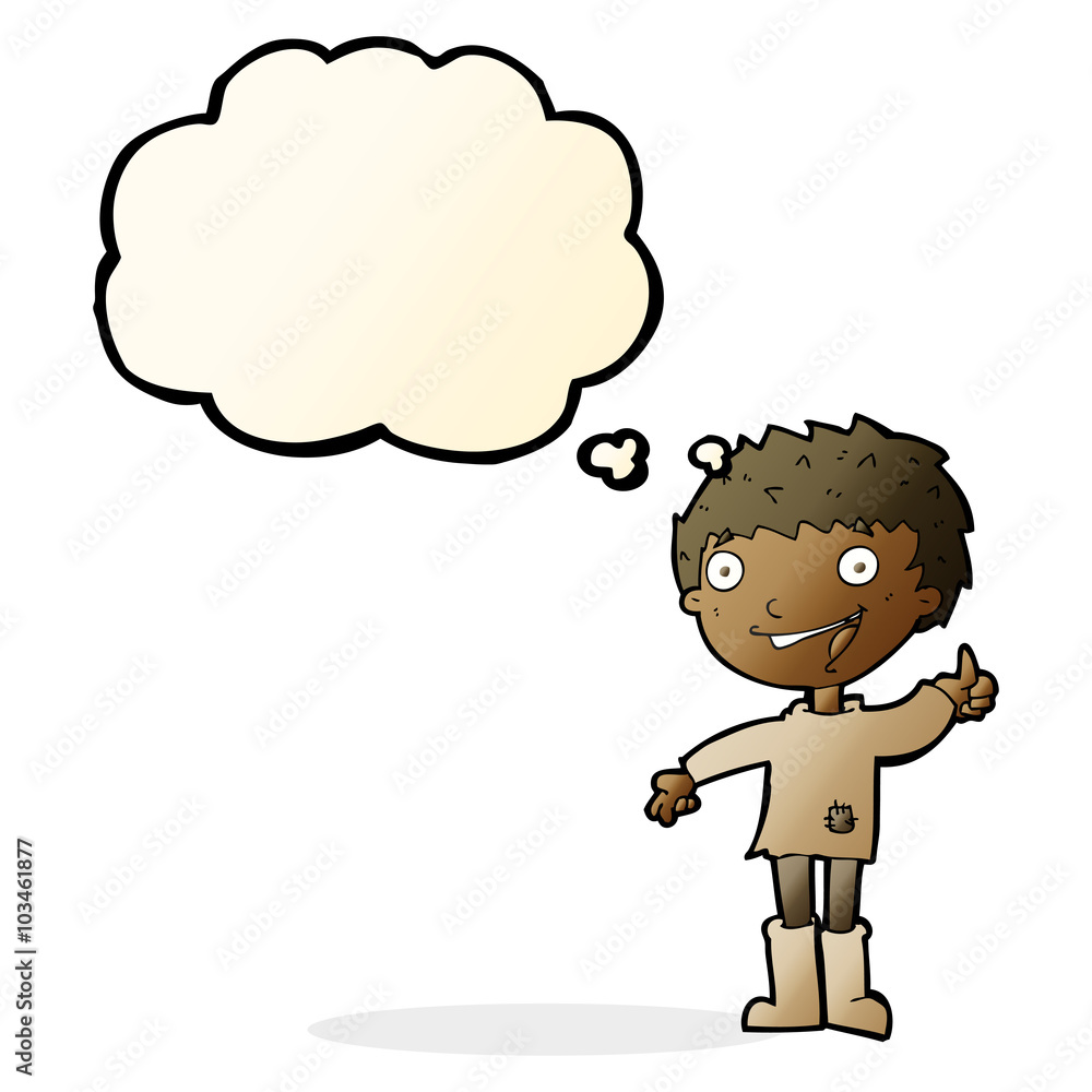 cartoon excited boy with thought bubble cartoon excited boy with thought bubble
