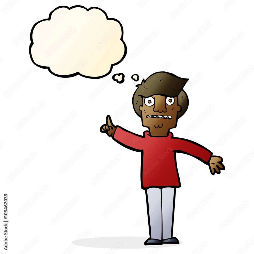 Fototapeta premium cartoon man asking question with thought bubble