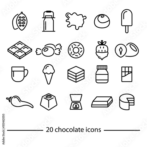 chocolate line icons