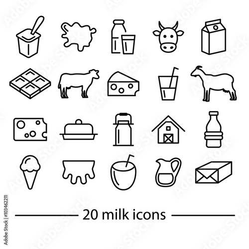 milk line icons