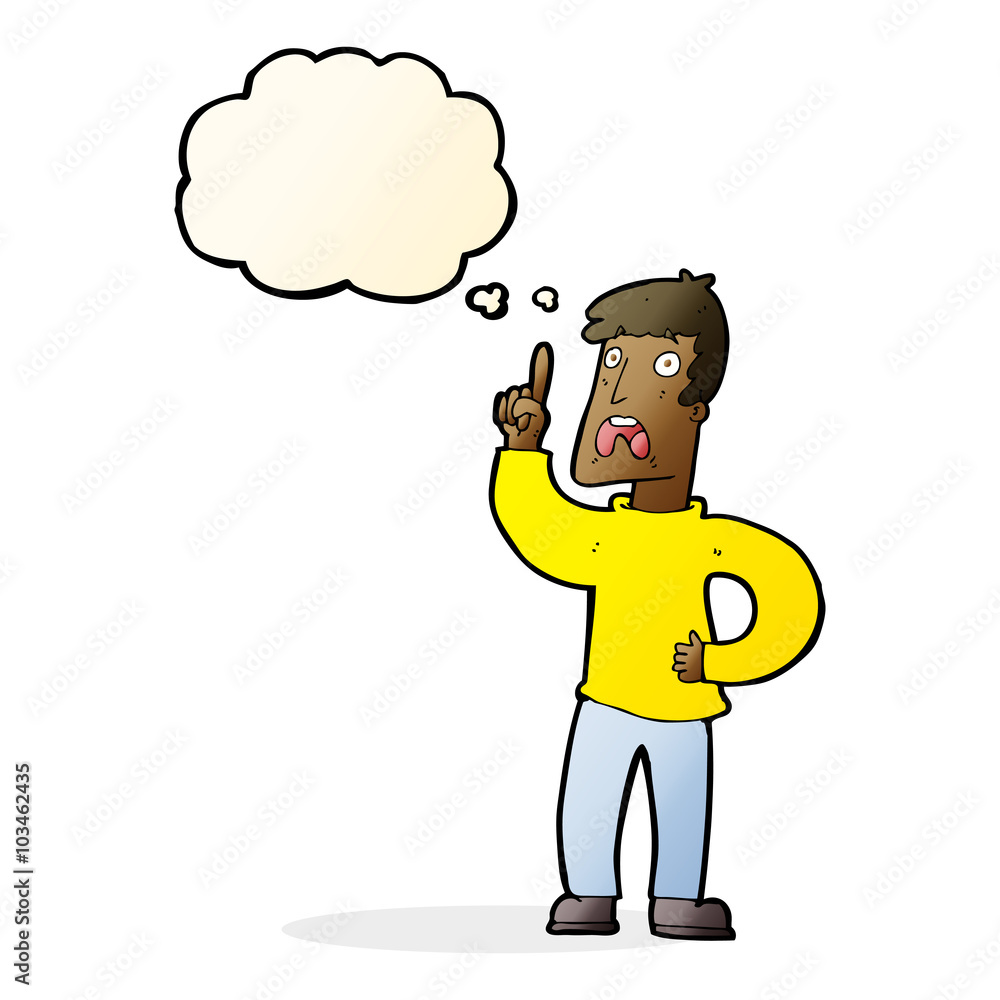 cartoon man with complaint with thought bubble cartoon man with complaint with thought bubble