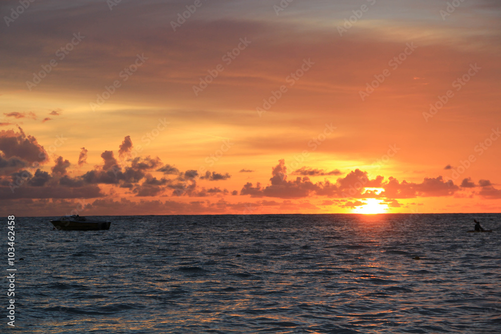 Sunrise sunset beach clouds sky, sea, ocean