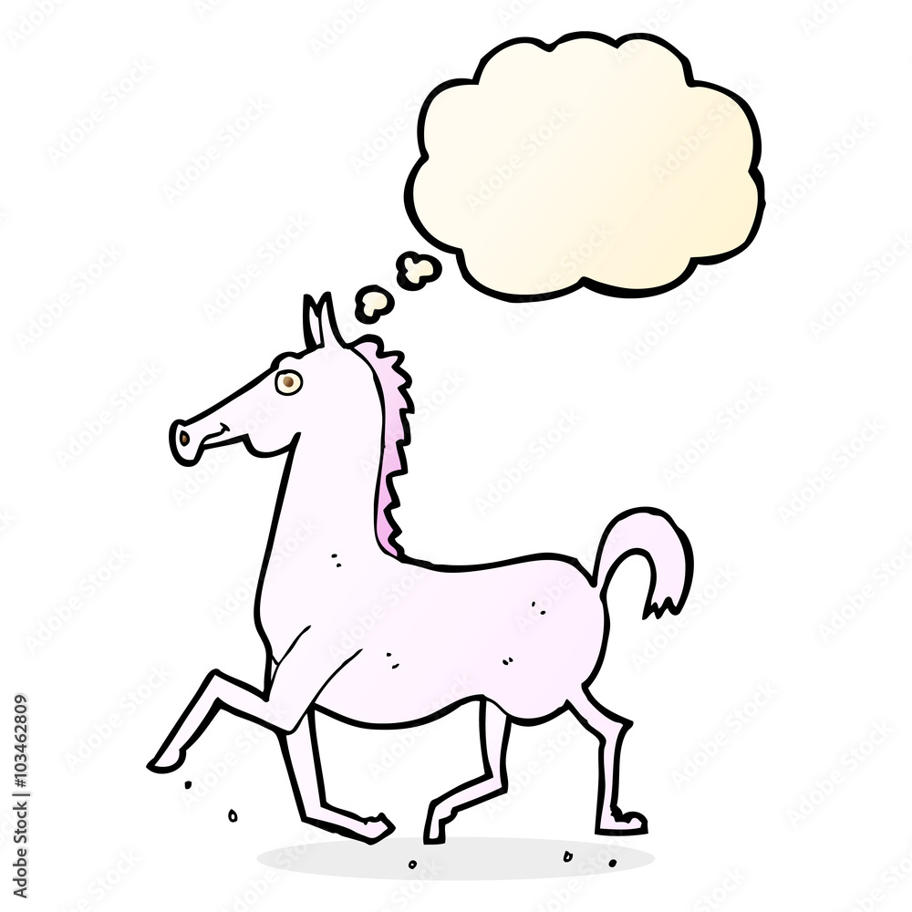 cartoon horse with thought bubble cartoon horse with thought bubble