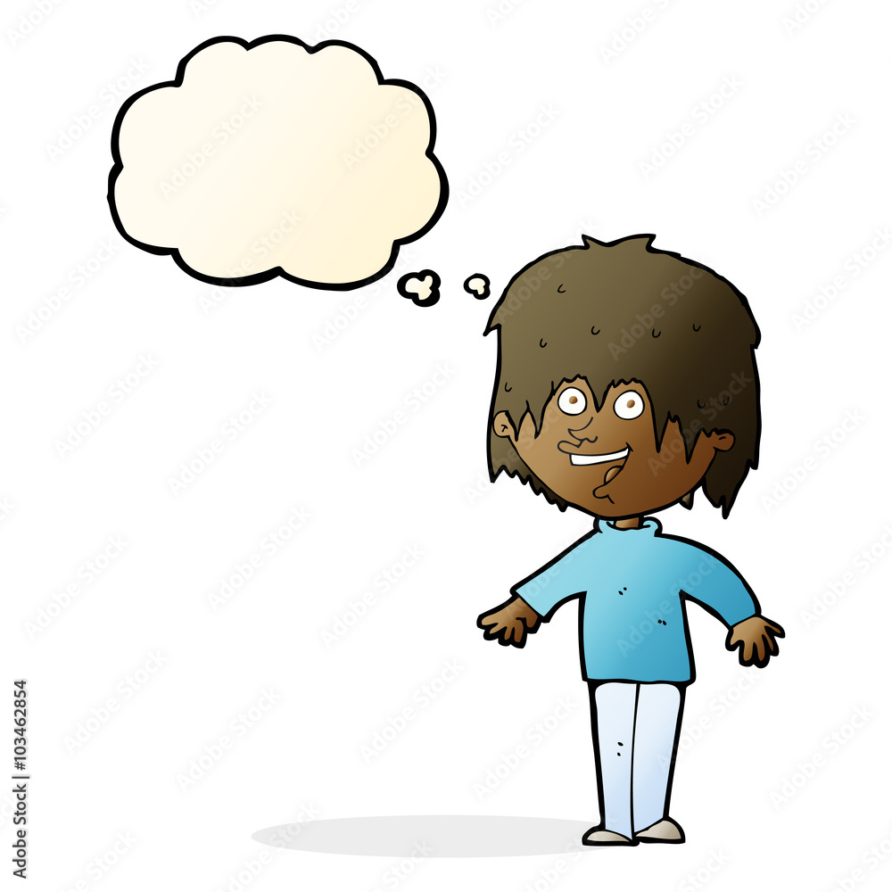 cartoon excited man with thought bubble cartoon excited man with thought bubble