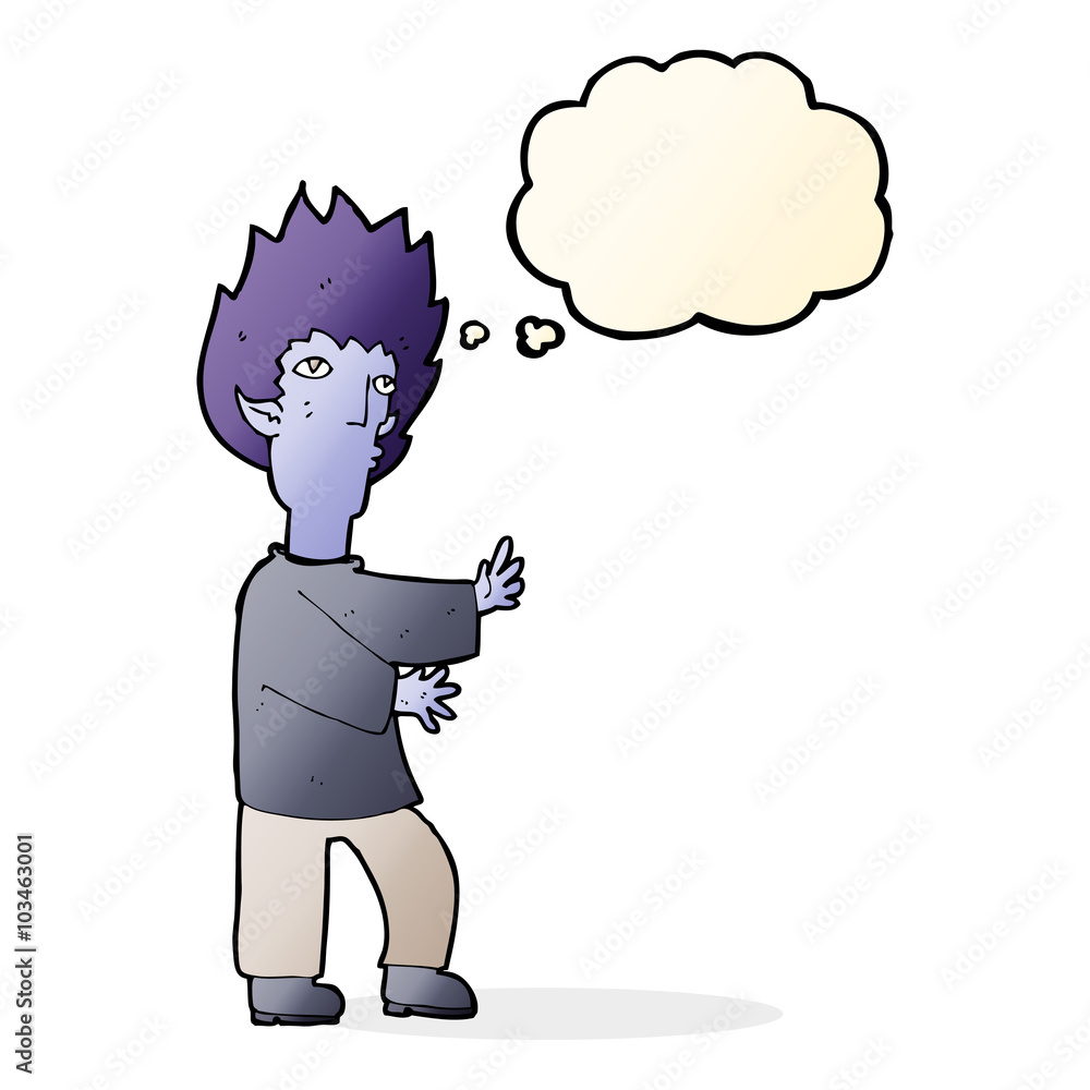 cartoon vampire man with thought bubble cartoon vampire man with thought bubble