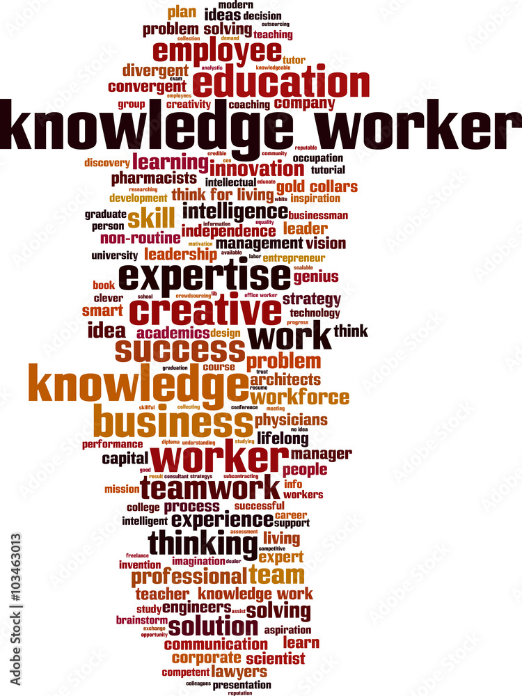 Obraz premium Knowledge worker word cloud concept. Vector illustration