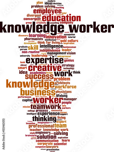 Knowledge worker word cloud concept. Vector illustration