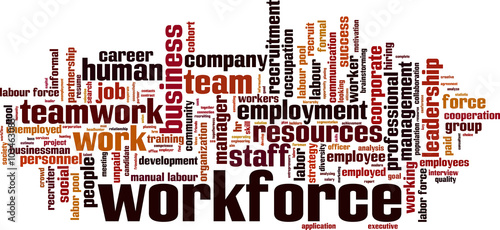 Workforce word cloud concept. Vector illustration