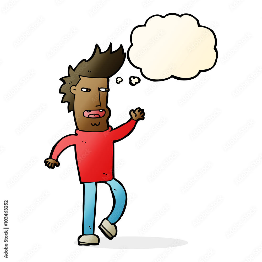 cartoon loudmouth man with thought bubble cartoon loudmouth man with thought bubble