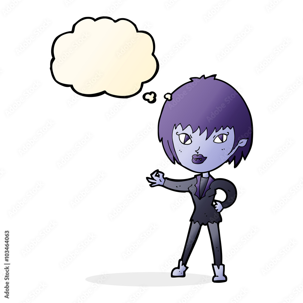 cartoon vampire girl with thought bubble cartoon vampire girl with thought bubble